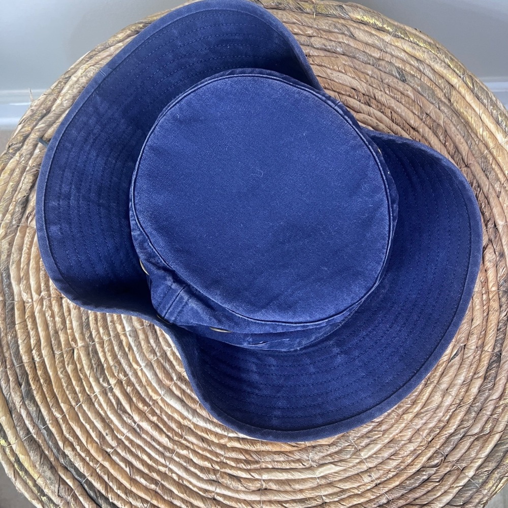 Tilley Endurables Cotton Duck Hat Mens 7 5/8 Wide Brim Snap Up Navy Blue - Picture 13 of 14